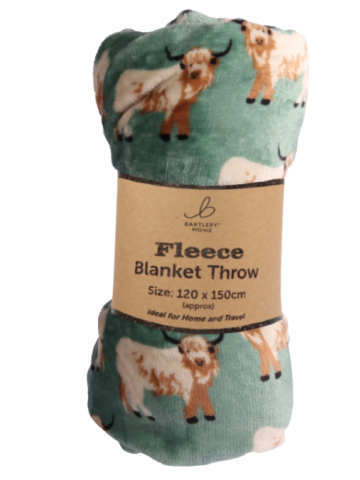 Highland Cow Printed Throw