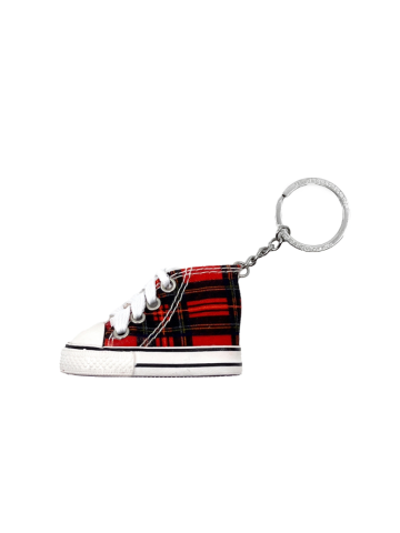 Baseball Boot Red Tartan Keyring