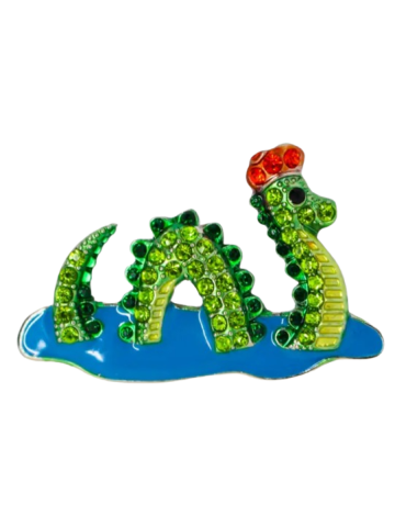 Loch Ness Monster in Hat Diamante Magnet
