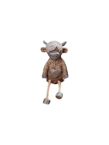 DOUGAL HIGHLAND COW SHELF SITTER POLYRESIN WITH STRING LEGS