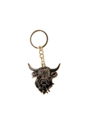 Heilan Coo Enamel Keyring - Black & Gold