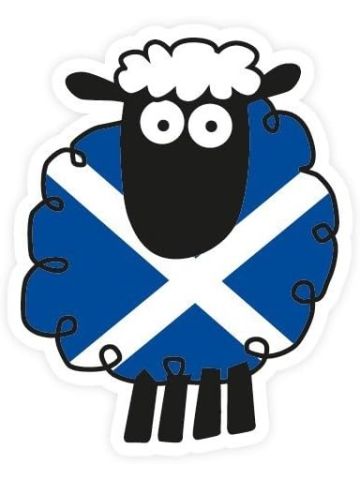 Scottish St. Andrews Saltire Flag Cartoon Sheep Car Vinyl Sticker Decal