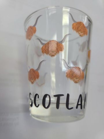  Scottish Highland Cow shot glass Souvenir