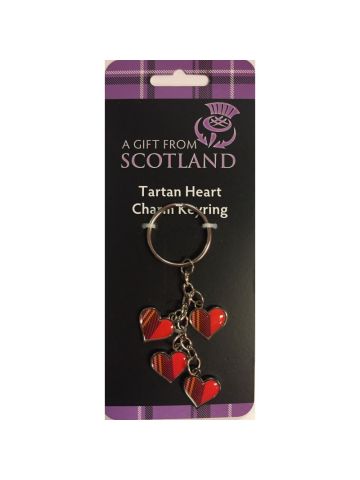 Tartan Heart Charm Keyring