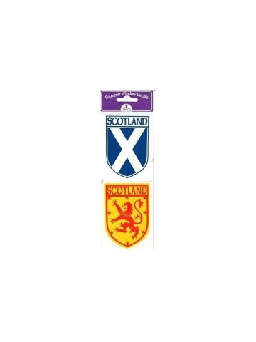 Scottish Car Sticker Twin Pack Saltire and Lion Rampant interior