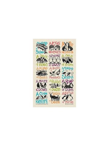 Collective noun tea towel by Perkins and Morley