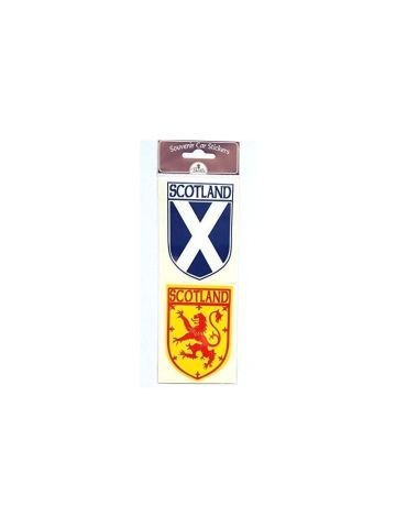 Scottish Car Sticker Twin Pack Saltire and Lion Rampant Exterior