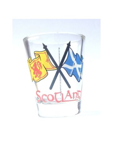 Saltire & Lion Rampant Twin 'Scotland' Flag Whisky Shot Glass
