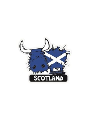 Highland Cow Car Saltire Sticker