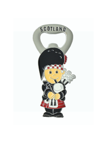 Scottish Piper Bottle Opener Magnet