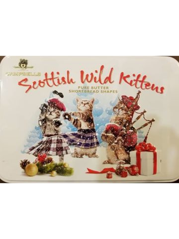 Scottish Christmas Wild Kittens Shortbread in tin