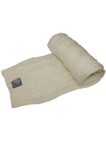 CABLE KNIT SCARF – WHITE