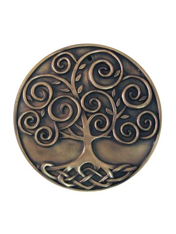 Bronze Plated Wall Plaque With Tree Of Life Design 15cm X 15cm