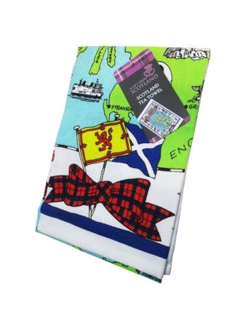 Scotland Map Tea Towel