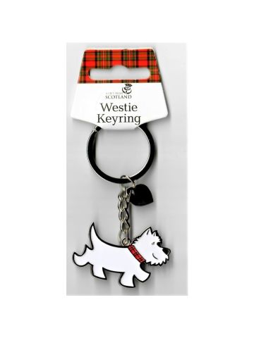 Scottish Westie Metal Keyring