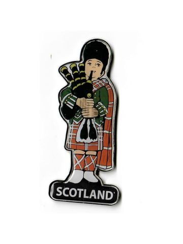 Scottish Piper Metal Magnet