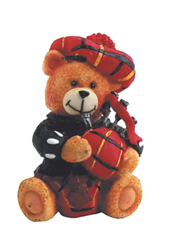 Scottish Piper Teddy Resin Figure